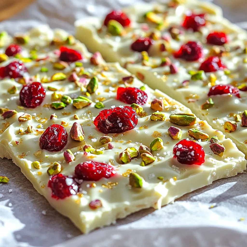 No Bake White Chocolate Cranberry Bark Delightful Treat