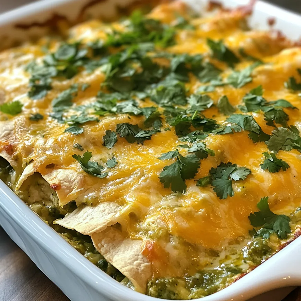 Green Chile Chicken Enchilada Casserole Delight