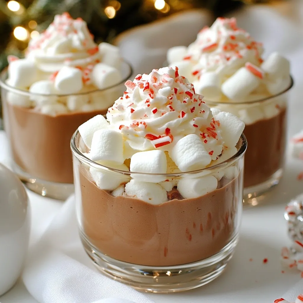 Peppermint Hot Cocoa Chocolate Mousse Cups Delight