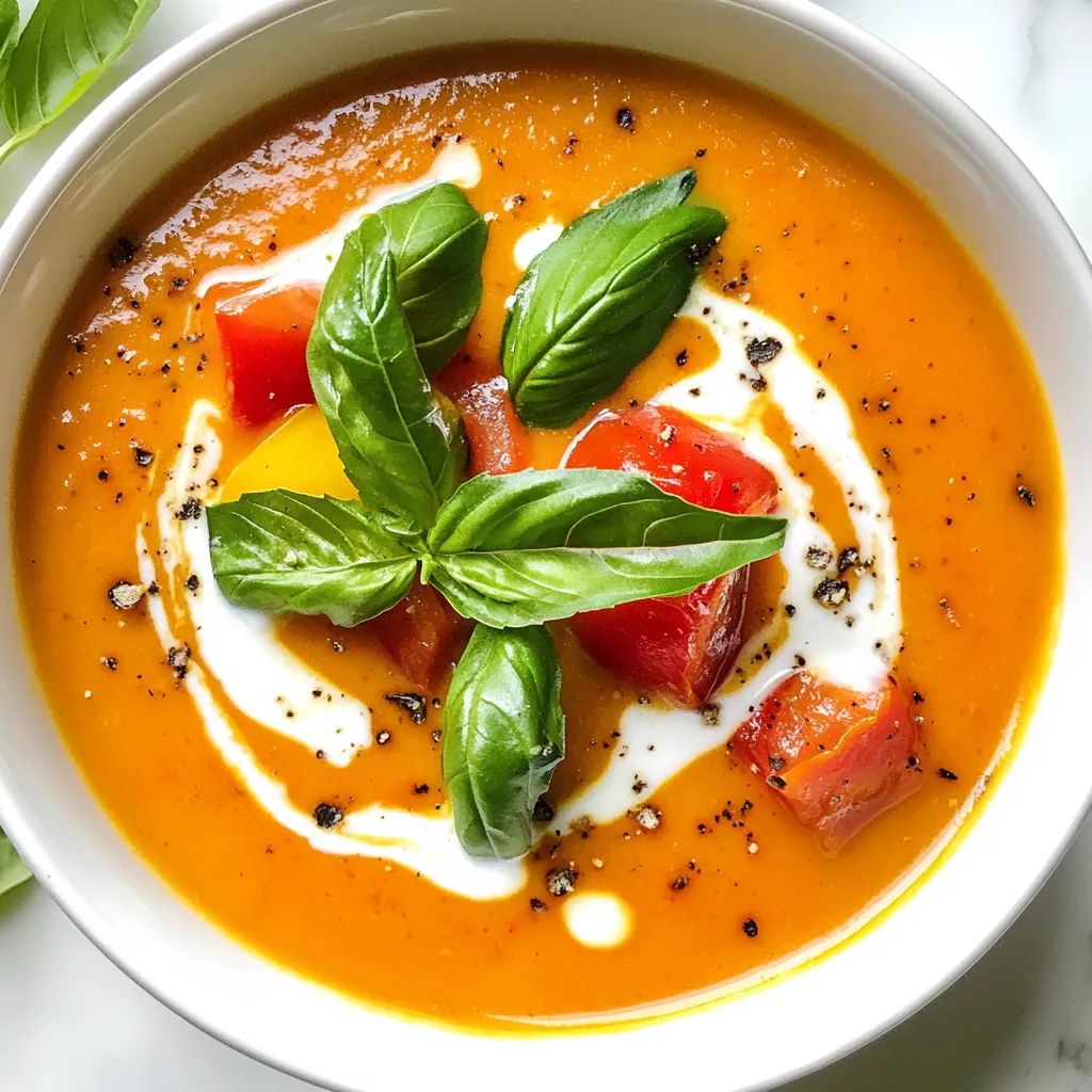 Creamy Roasted Tomato Red Pepper Soup Delight