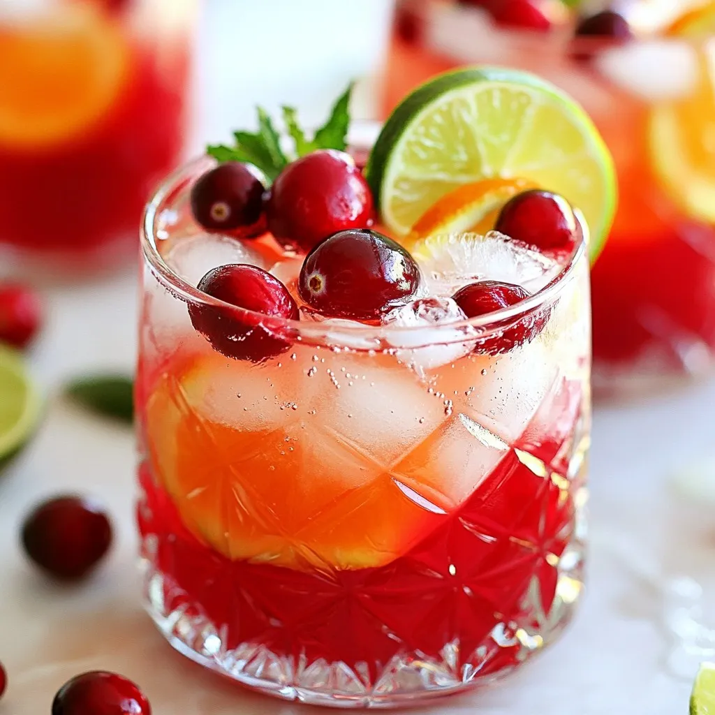 Sparkling Cranberry Christmas Mocktail Festive Treat