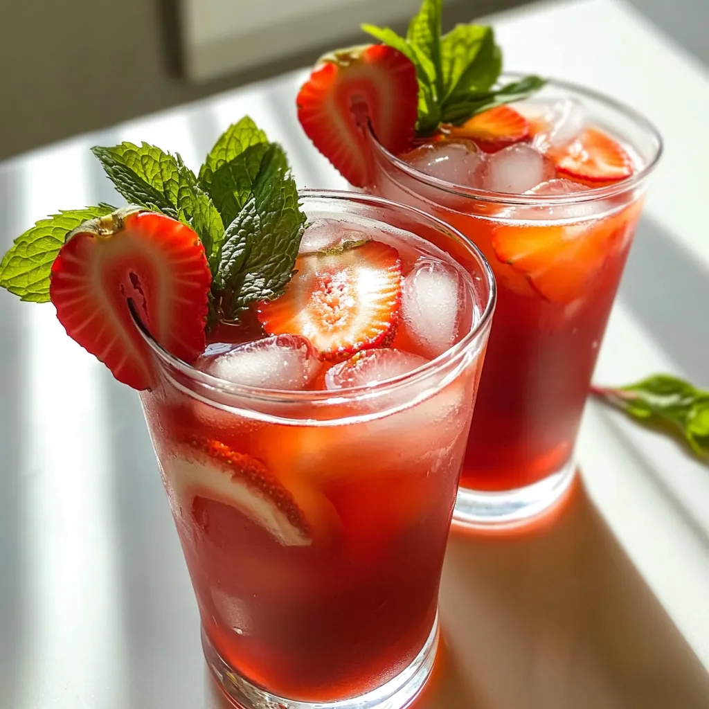 Strawberry Iced Tea Refreshing Summer Beverage Delight