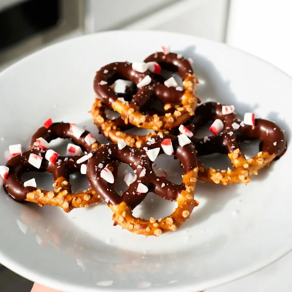 Chocolate Dipped Peppermint Pretzels Easy Festive Treat