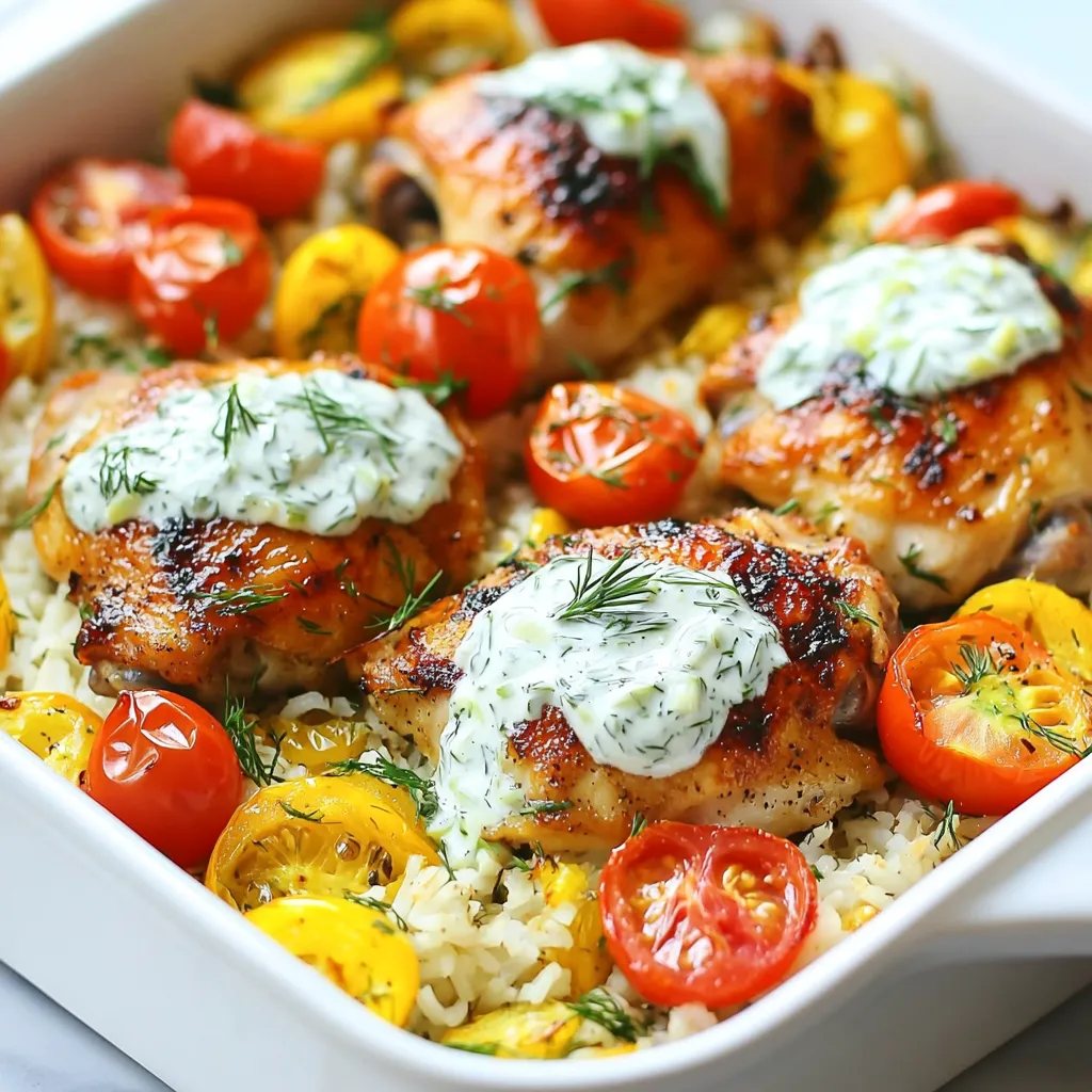 Dump and Bake Chicken Tzatziki Rice Simple Meal Time