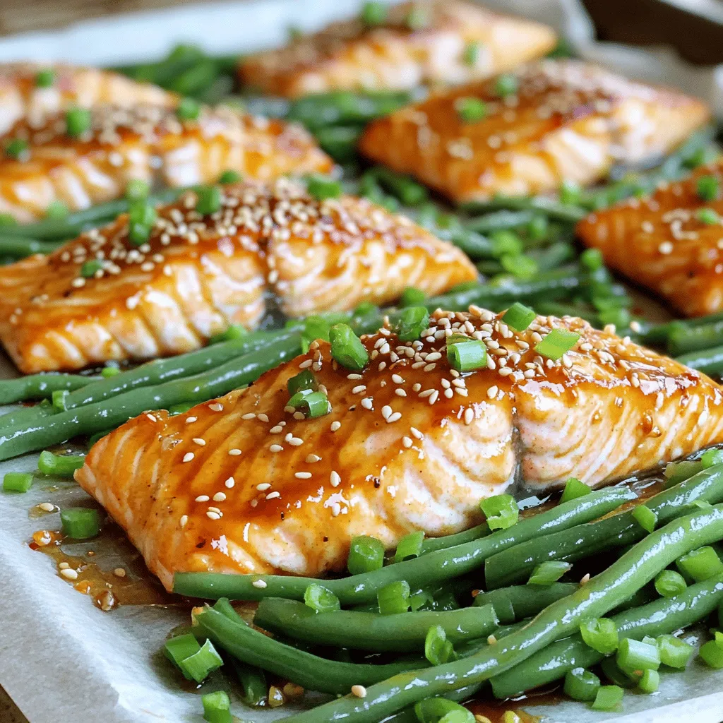 Sheet Pan Honey Garlic Salmon &#038; Green Beans Delight