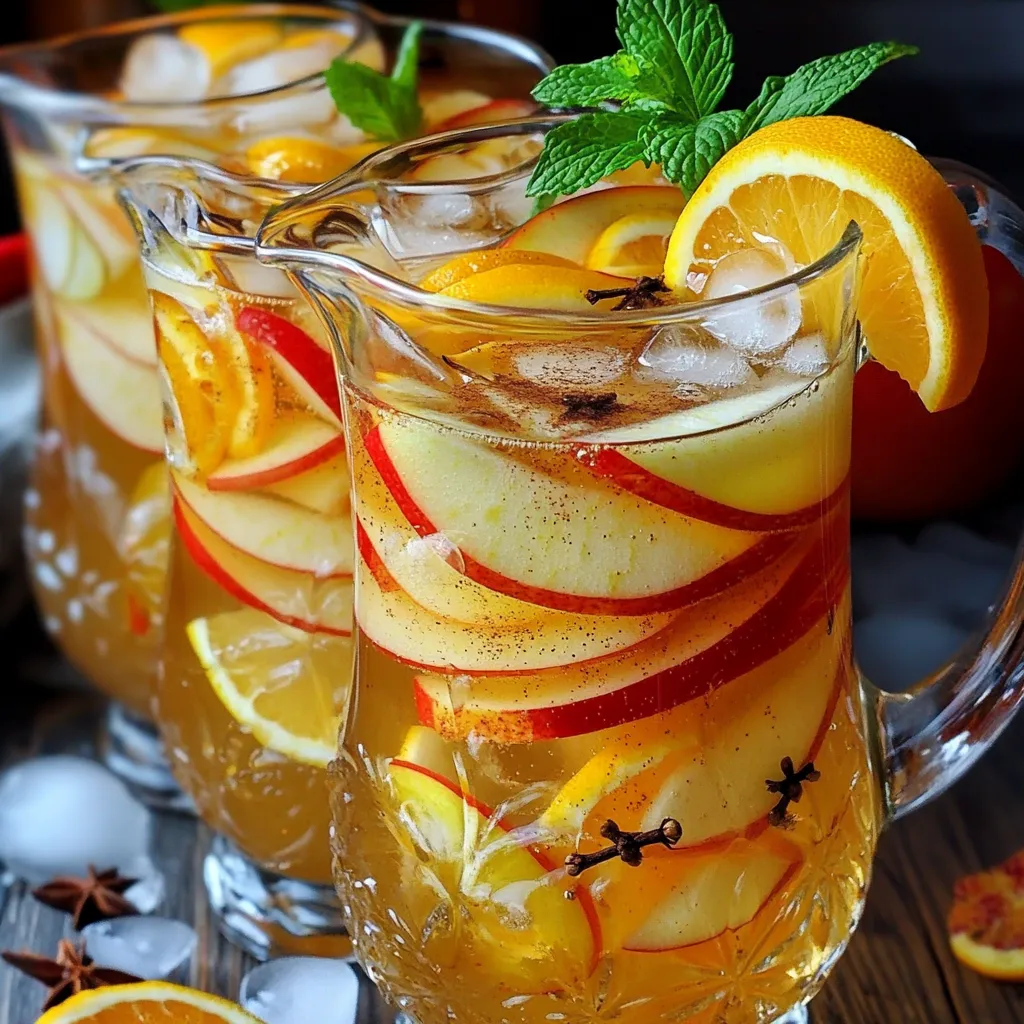 Apple Cider Sangria with Cinnamon Refreshing Drink