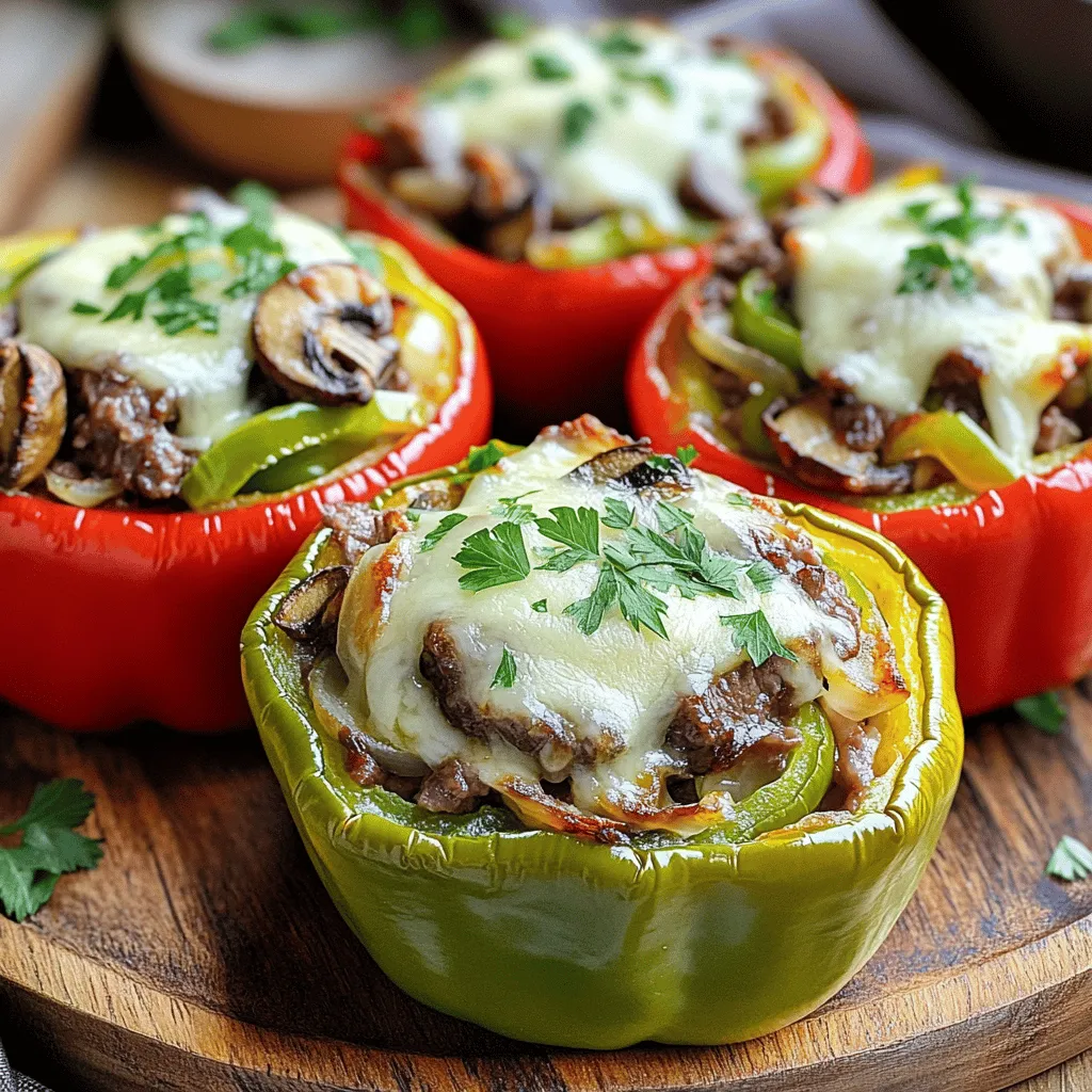 Philly Cheesesteak Stuffed Peppers Flavorful Dinner Option