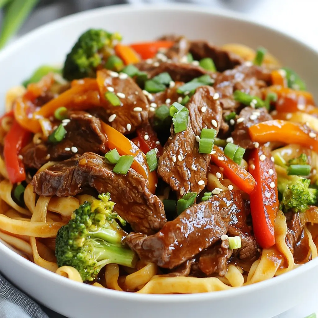 Sticky Beef Noodles Flavorful Dish for Dinner