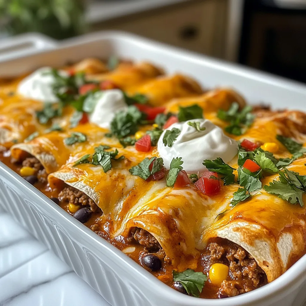 Easy Ground Beef Enchiladas Simple and Tasty Recipe