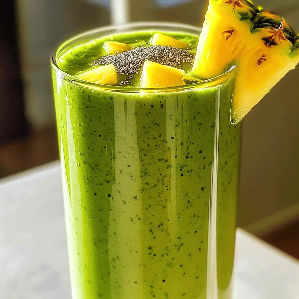 Tropical Green Smoothie Refreshing and Healthy Boost