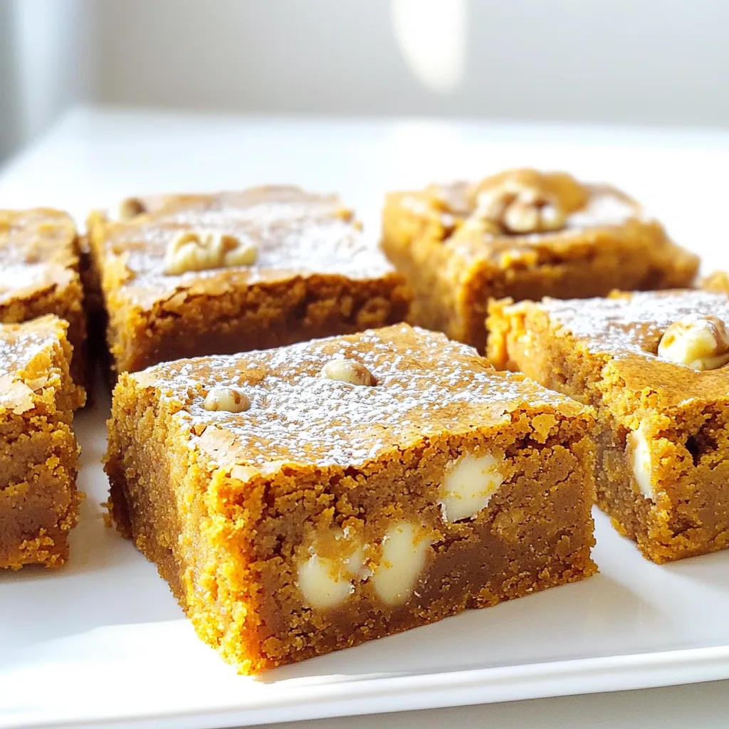 Pumpkin Blondies with White Chocolate Irresistible Treat