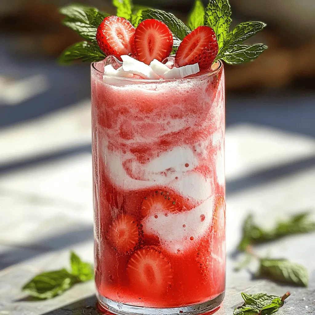 Strawberry Coconut Cream Soda Refreshing Summer Drink