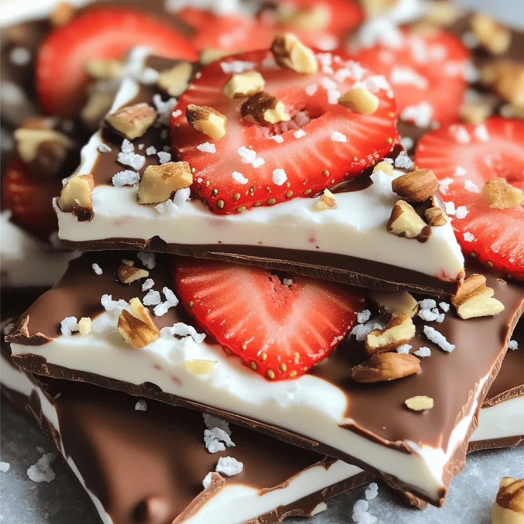 Chocolate Dipped Strawberry Yogurt Bark Easy Treat