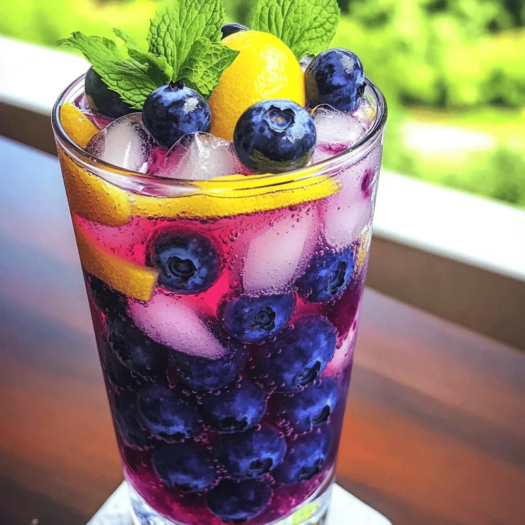 Meyer Lemon Blueberry Refresher Tasty Summer Drink