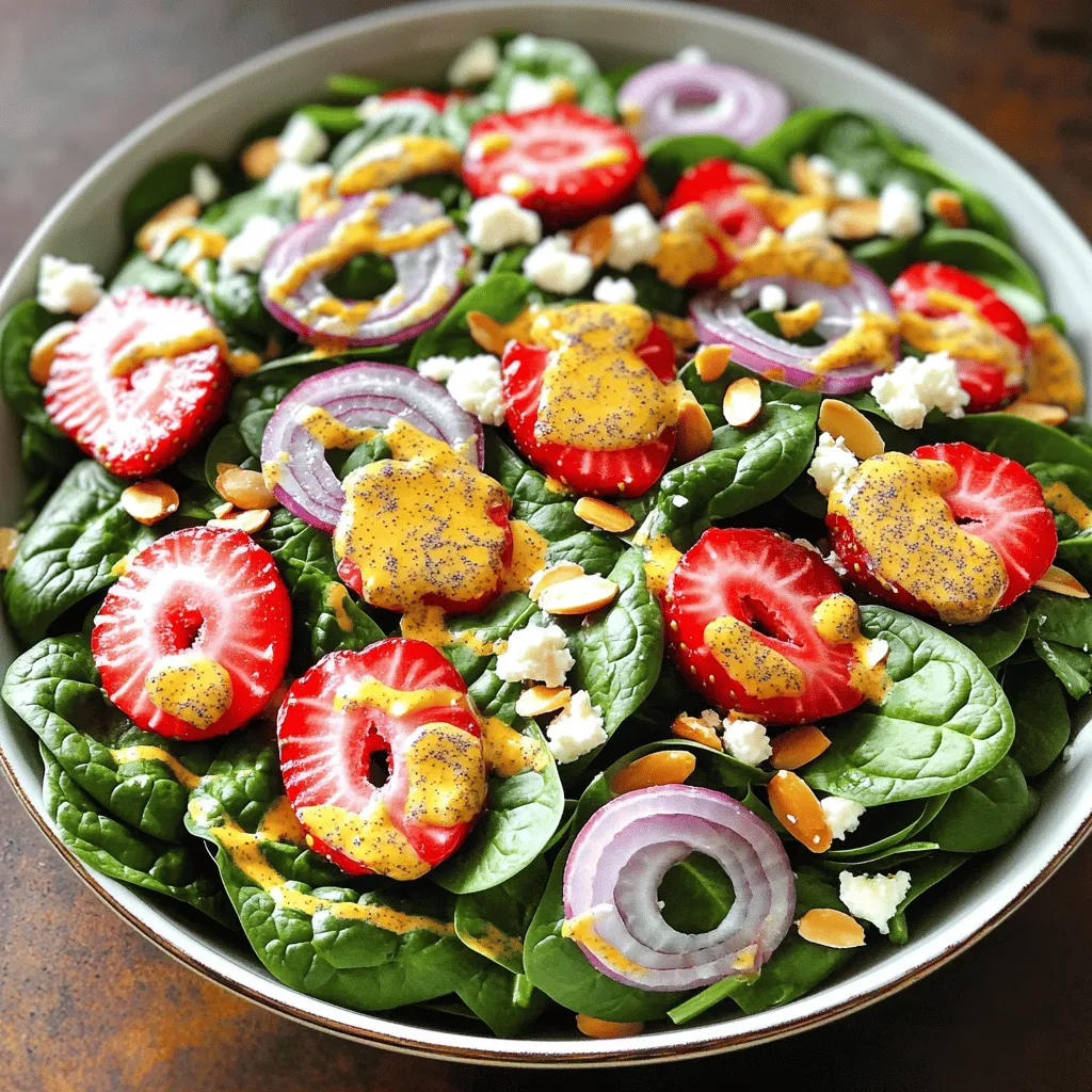 Strawberry Spinach Salad with Poppy Seed Dressing Delight