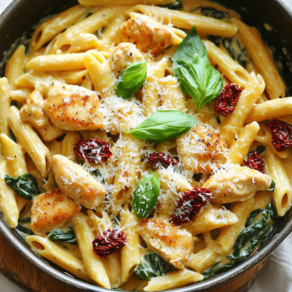One-Pan Creamy Sun-Dried Tomato Chicken Pasta Delight