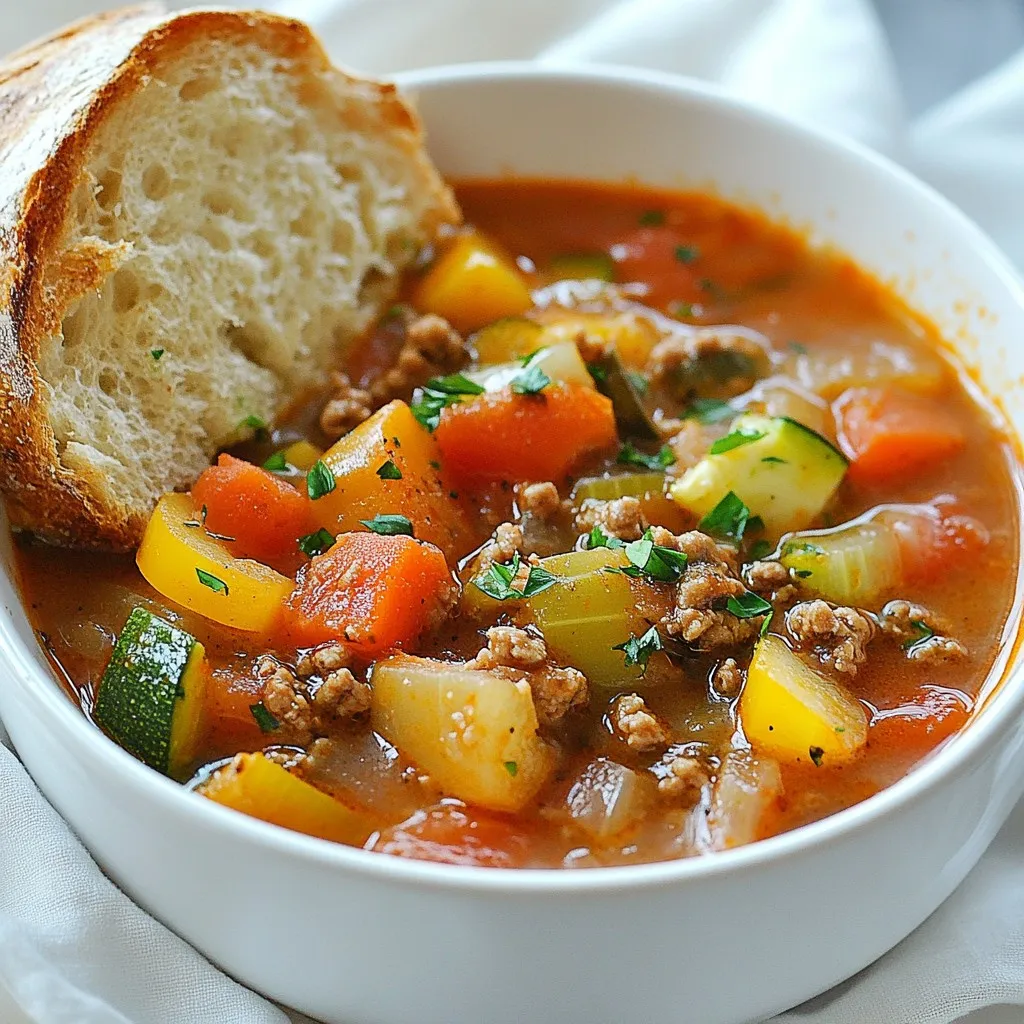Hearty Hamburger Vegetable Soup Flavorful and Filling