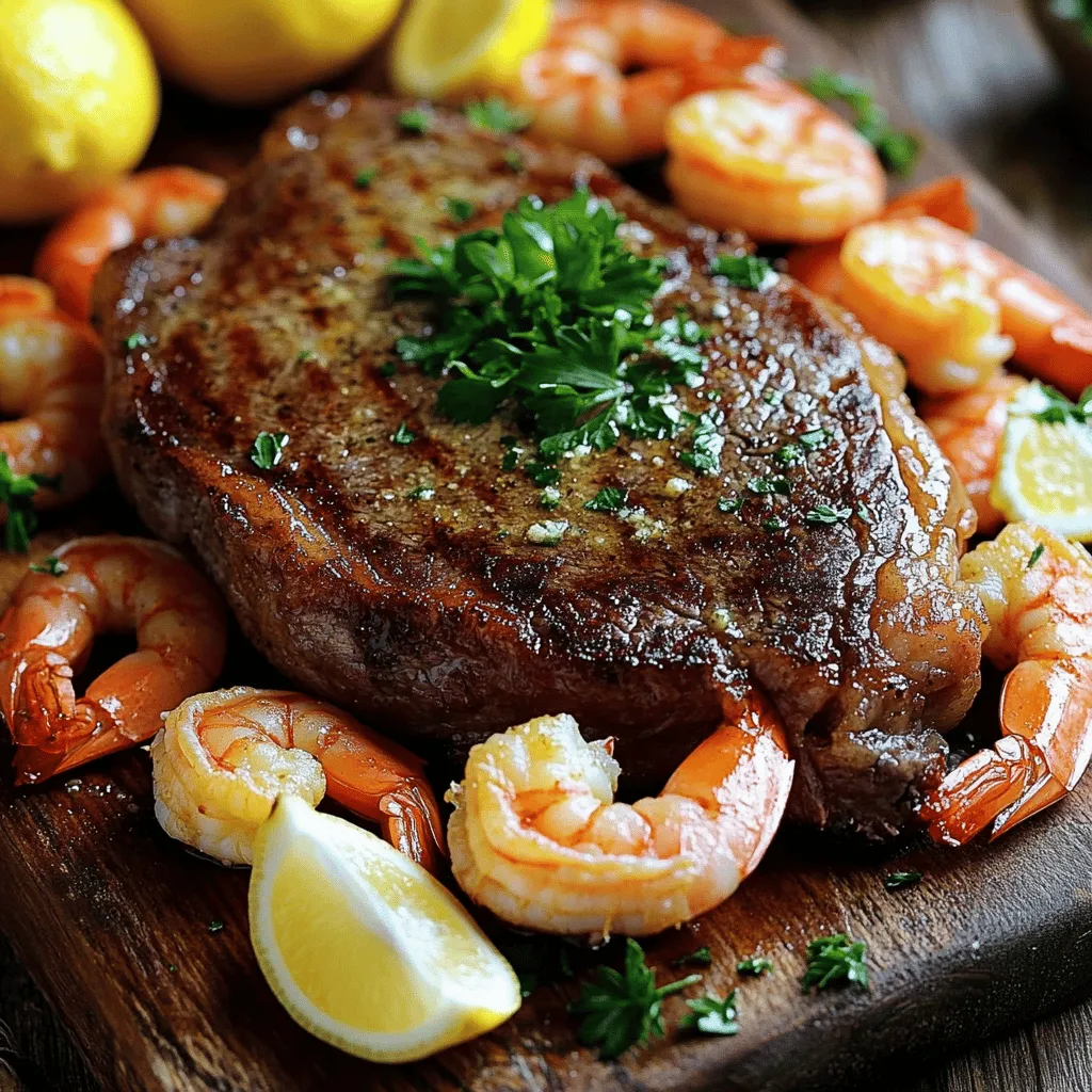 Valentine&#8217;s Day Garlic Butter Steak and Shrimp Delight