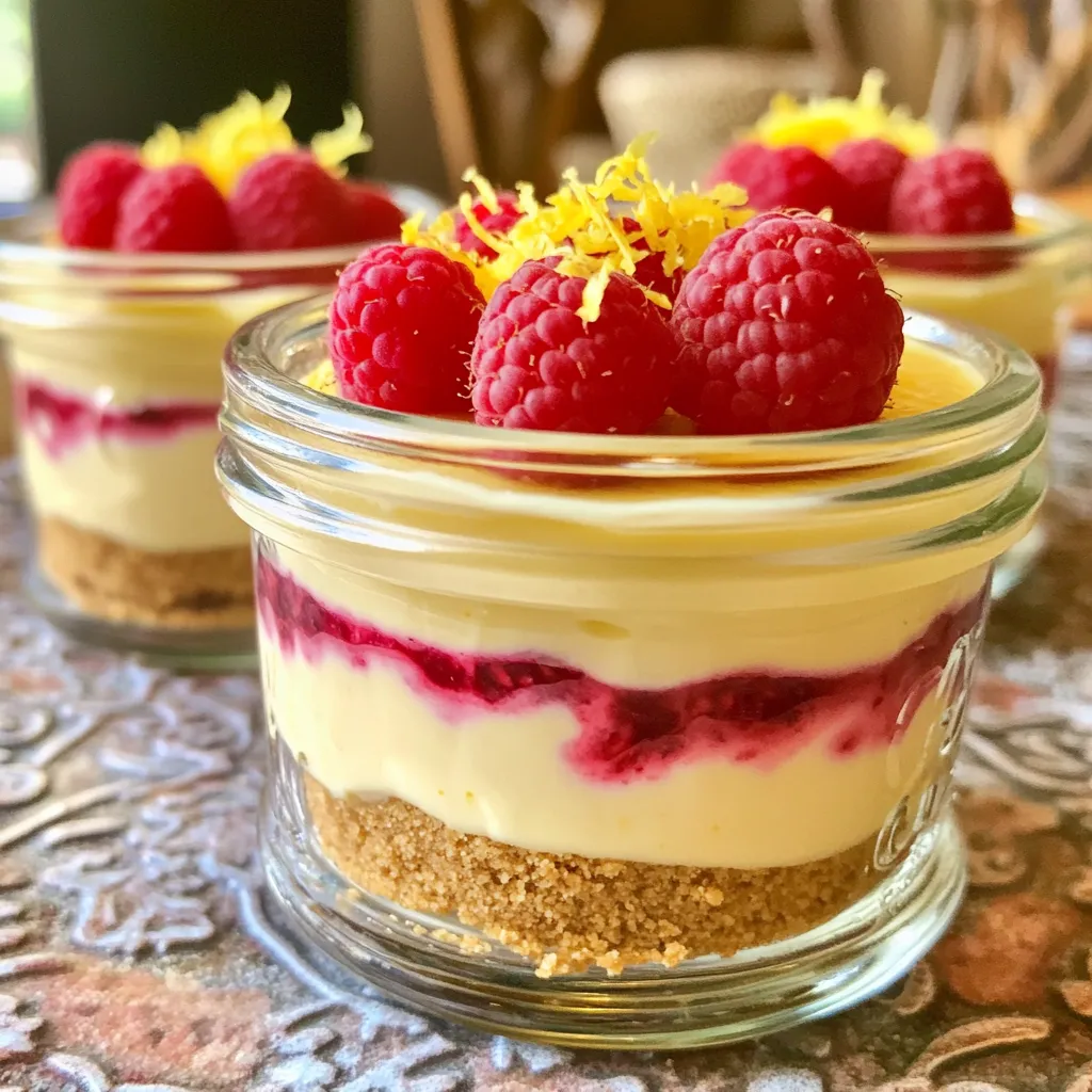 No-Bake Lemon Raspberry Cheesecake Jars Delightful Treat