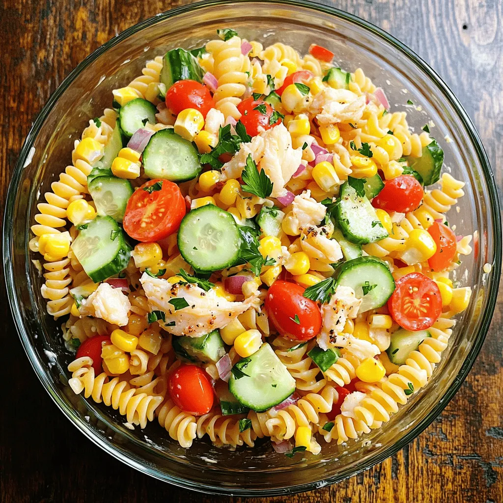 Seafood Pasta Salad with Real Crab Fresh and Easy Dish