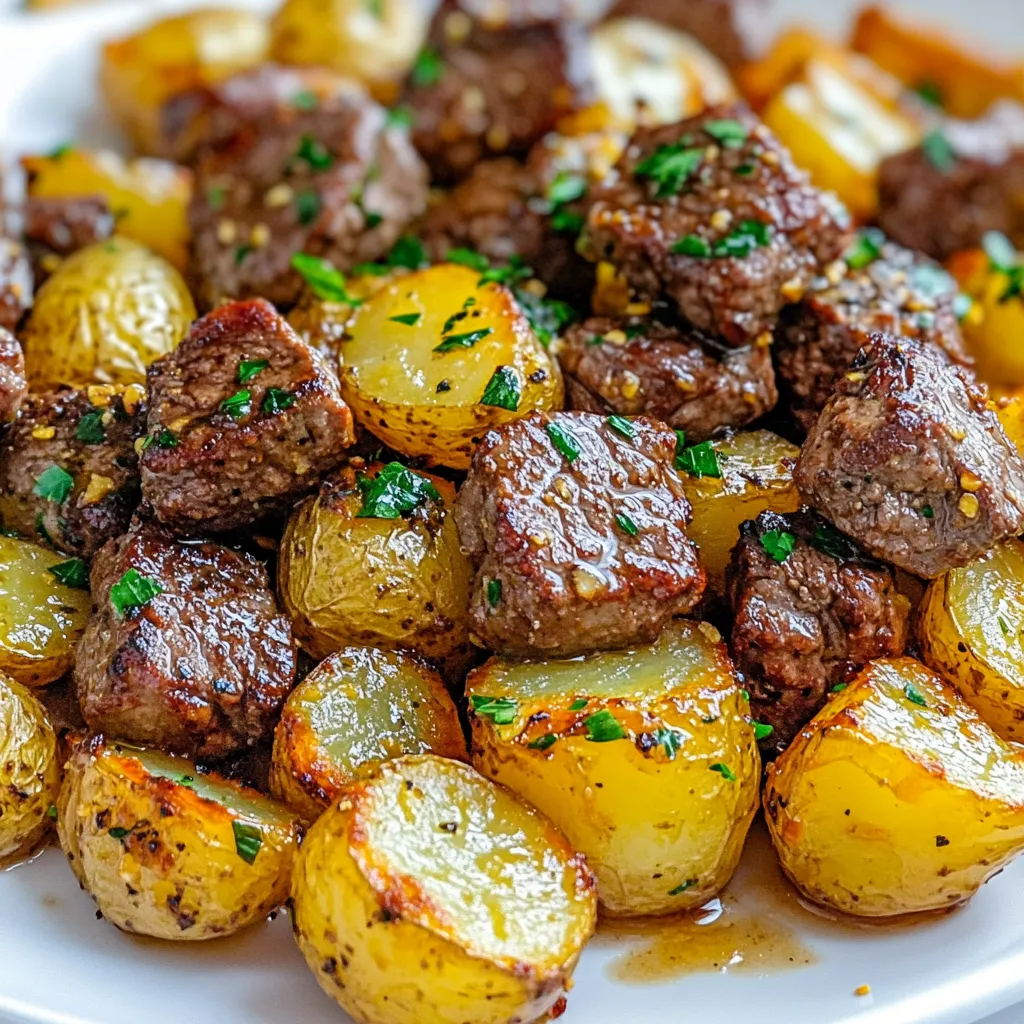 Garlic Butter Beef Bites with Potatoes Delightful Meal