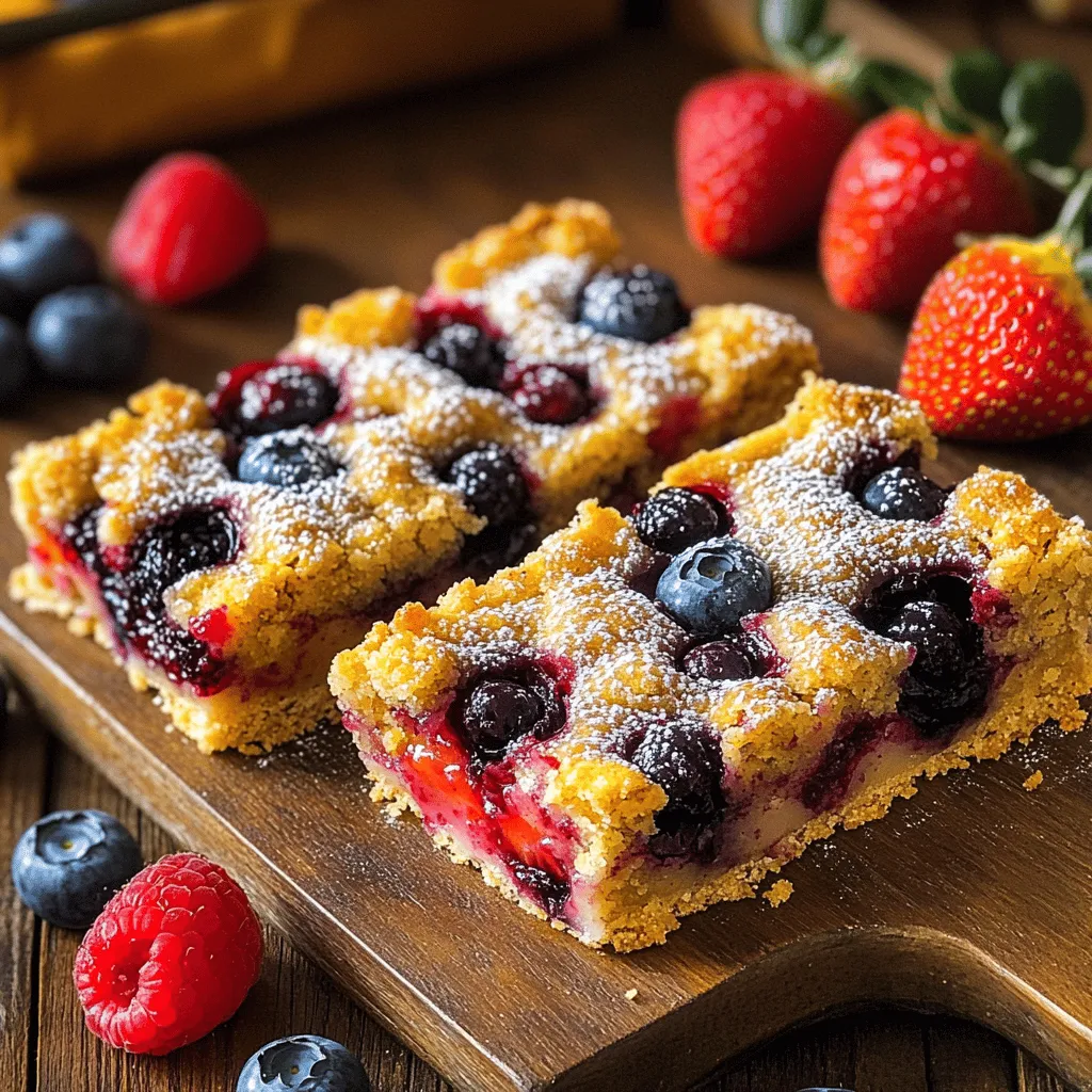 Bakery-Style Triple Berry Crumble Bars Flavorful Treat