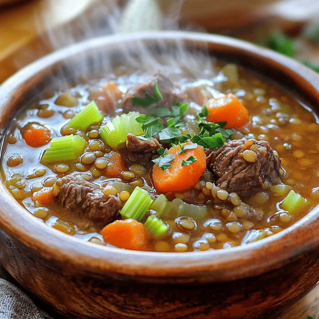 Slow Cooker Beef Lentil Stew Hearty and Simple Dish