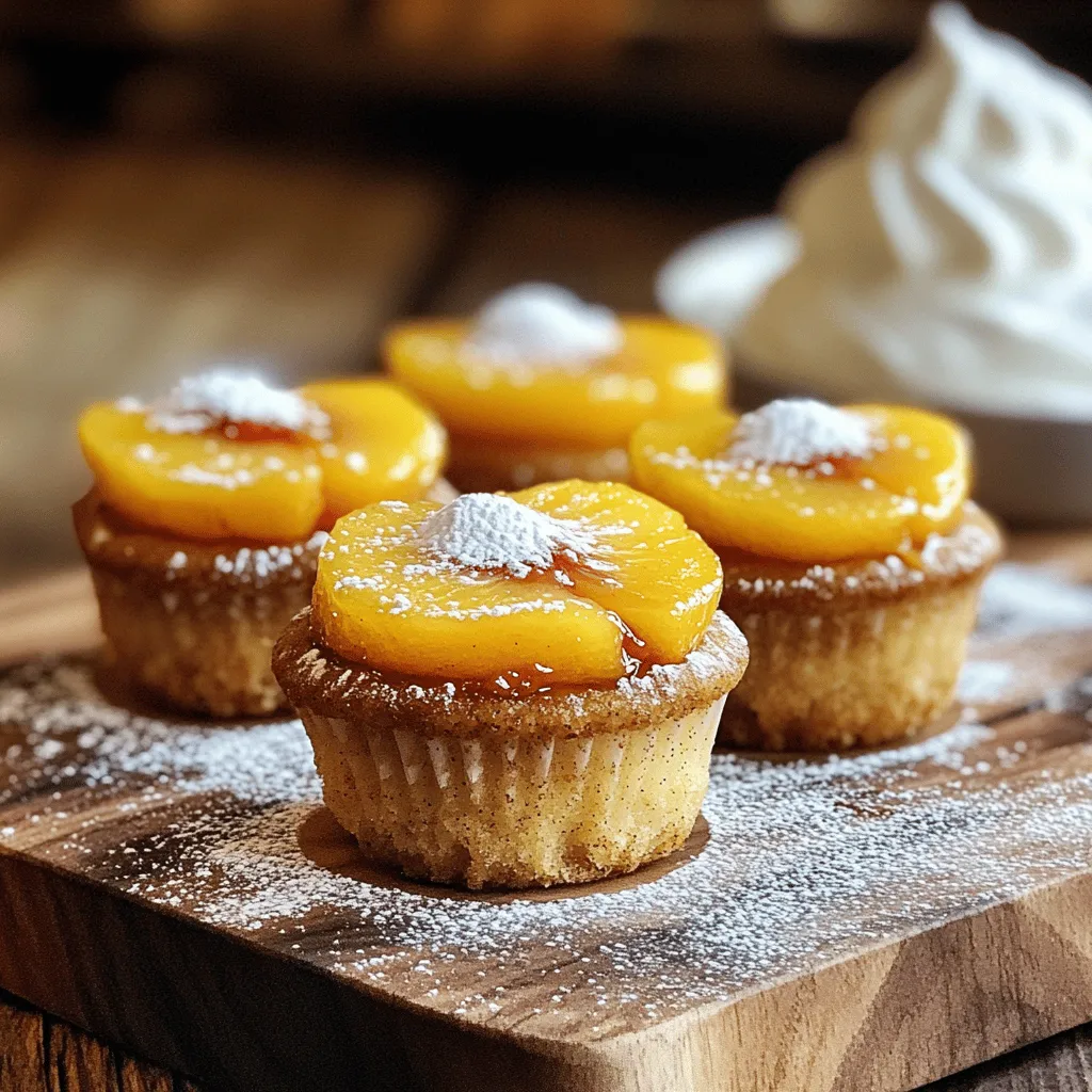 Mini Peach Upside Down Cupcakes Fluffy and Delicious Treat
