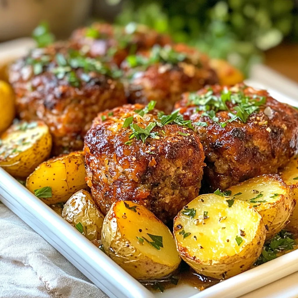 Savory Sheet Pan Mini Meatloaf &#038; Potatoes Dinner