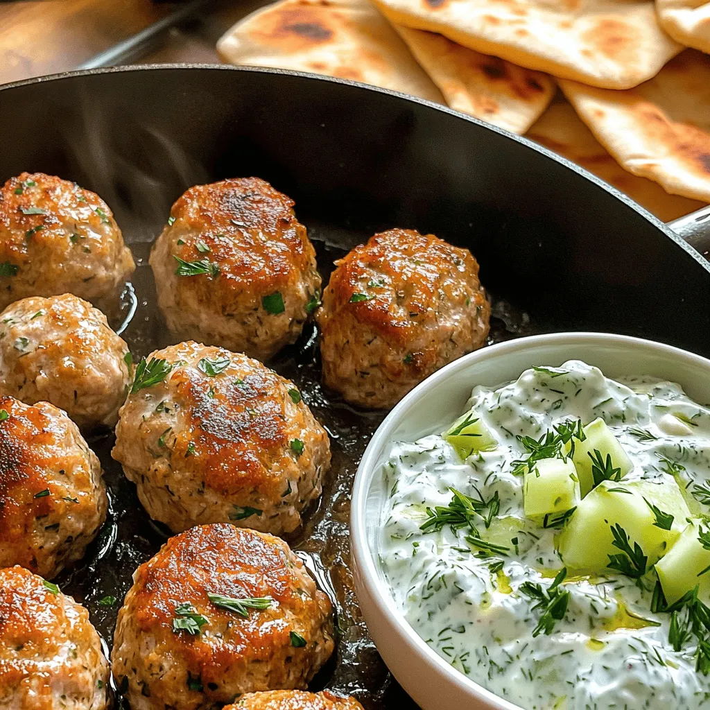 Greek Turkey Meatballs with Tzatziki Delight Recipe