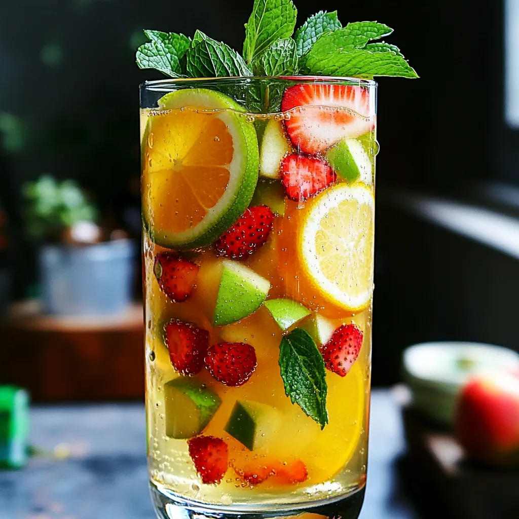 Apple Cider Sangria Mocktail Refreshing Fall Drink