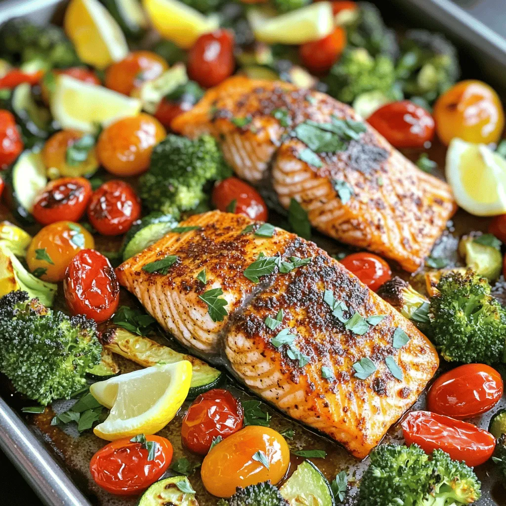 Blackened Salmon Veggie Sheet Pan Easy Healthy Dinner