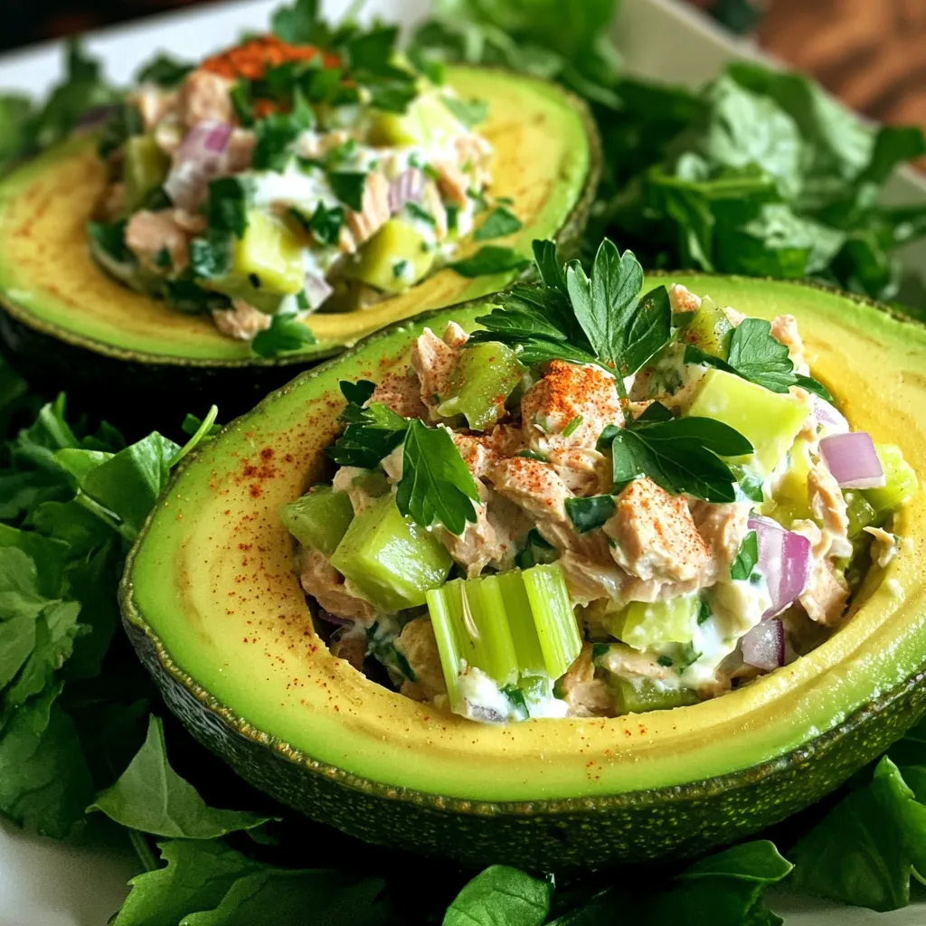 Tuna Salad Stuffed Avocados High Protein Delight