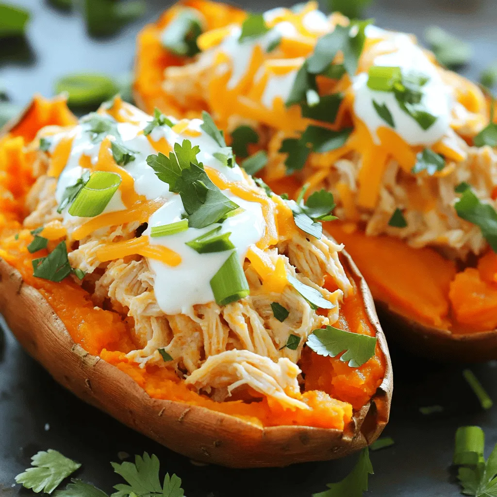 Buffalo Chicken Stuffed Sweet Potatoes Flavorful Dish
