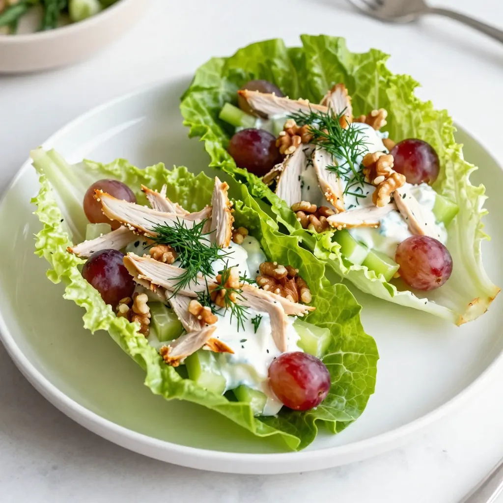 Greek Yogurt Chicken Salad Lettuce Wraps Delight