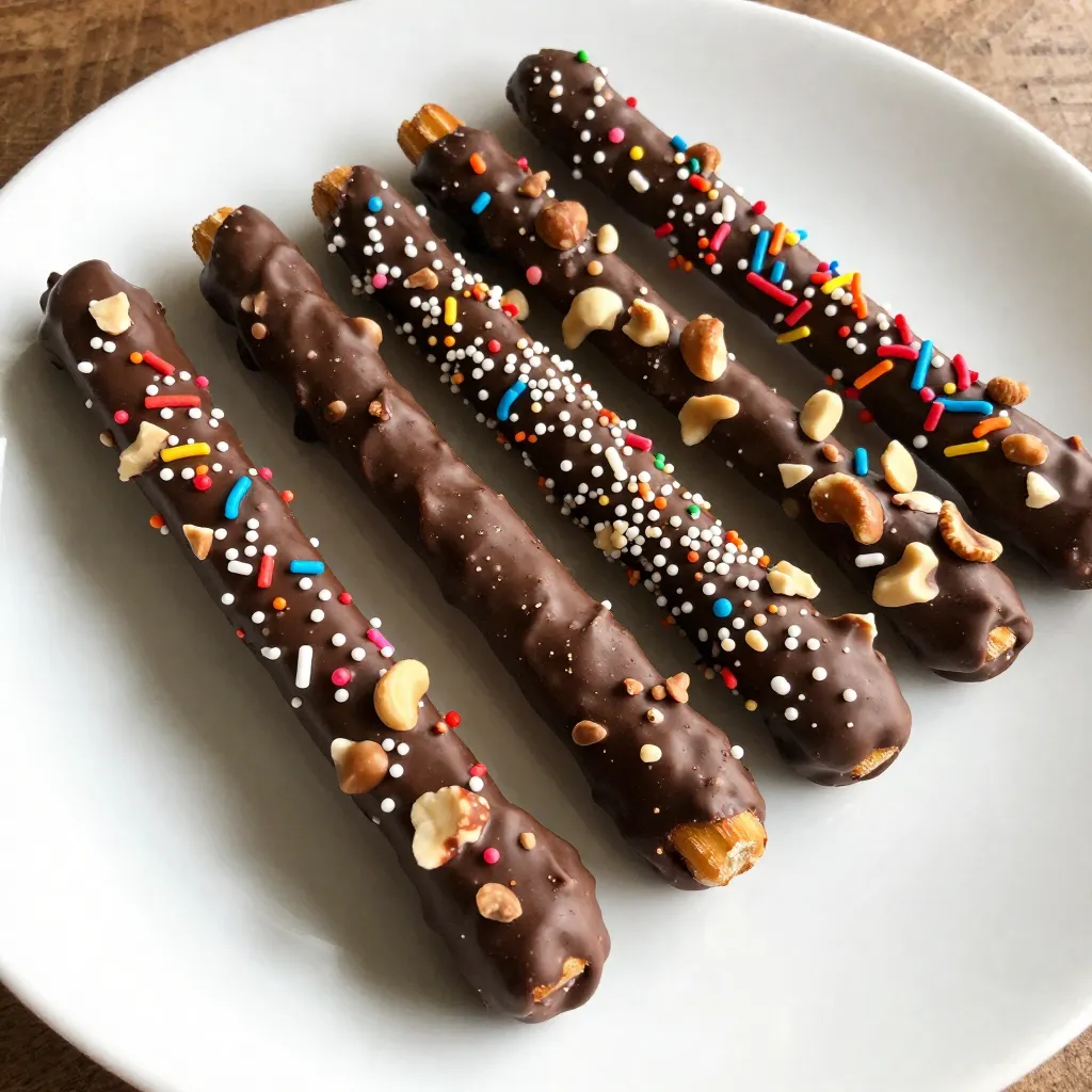 Chocolate Dipped Pretzel Rods Delightful and Easy Treat