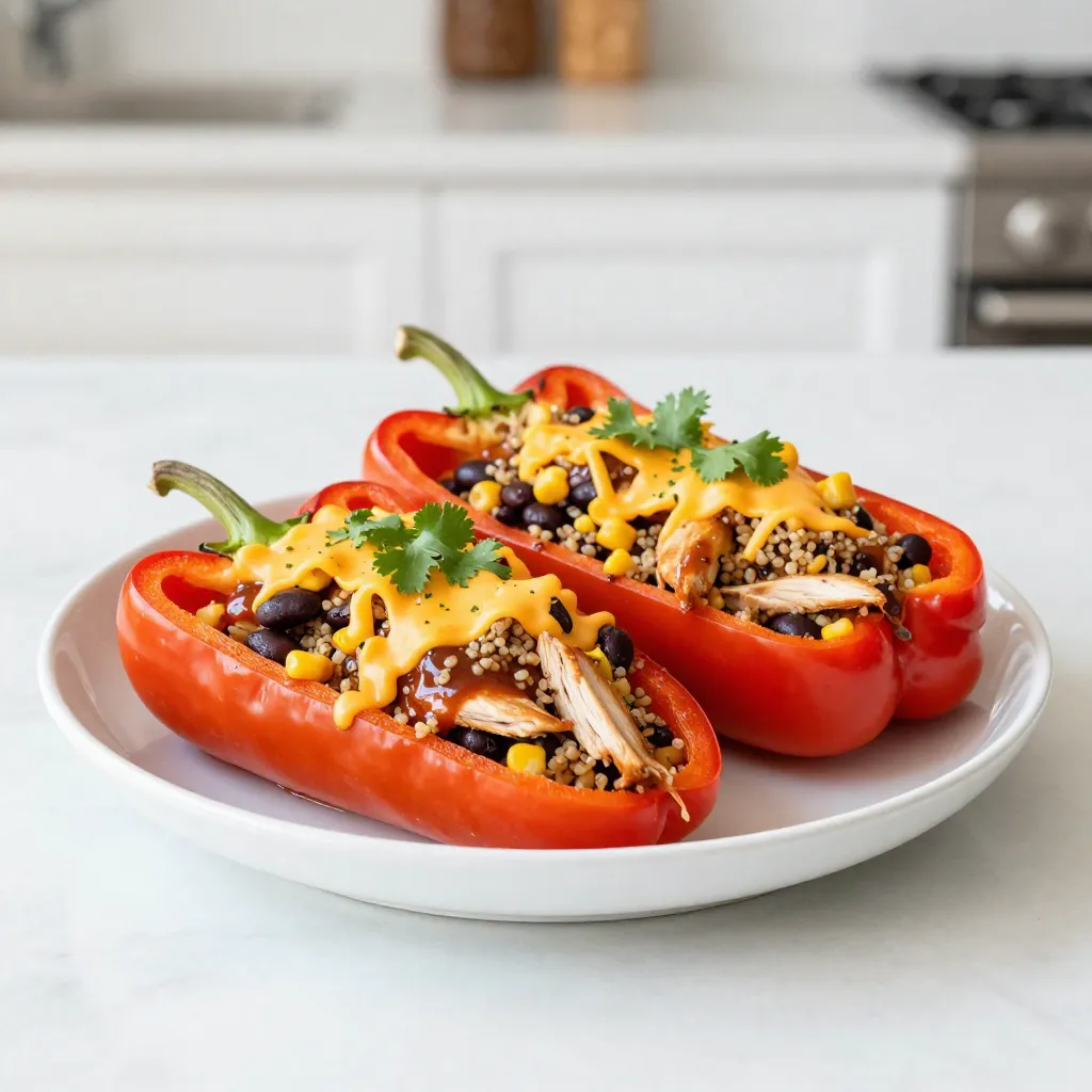 BBQ Chicken Stuffed Peppers Tasty Dinner Option