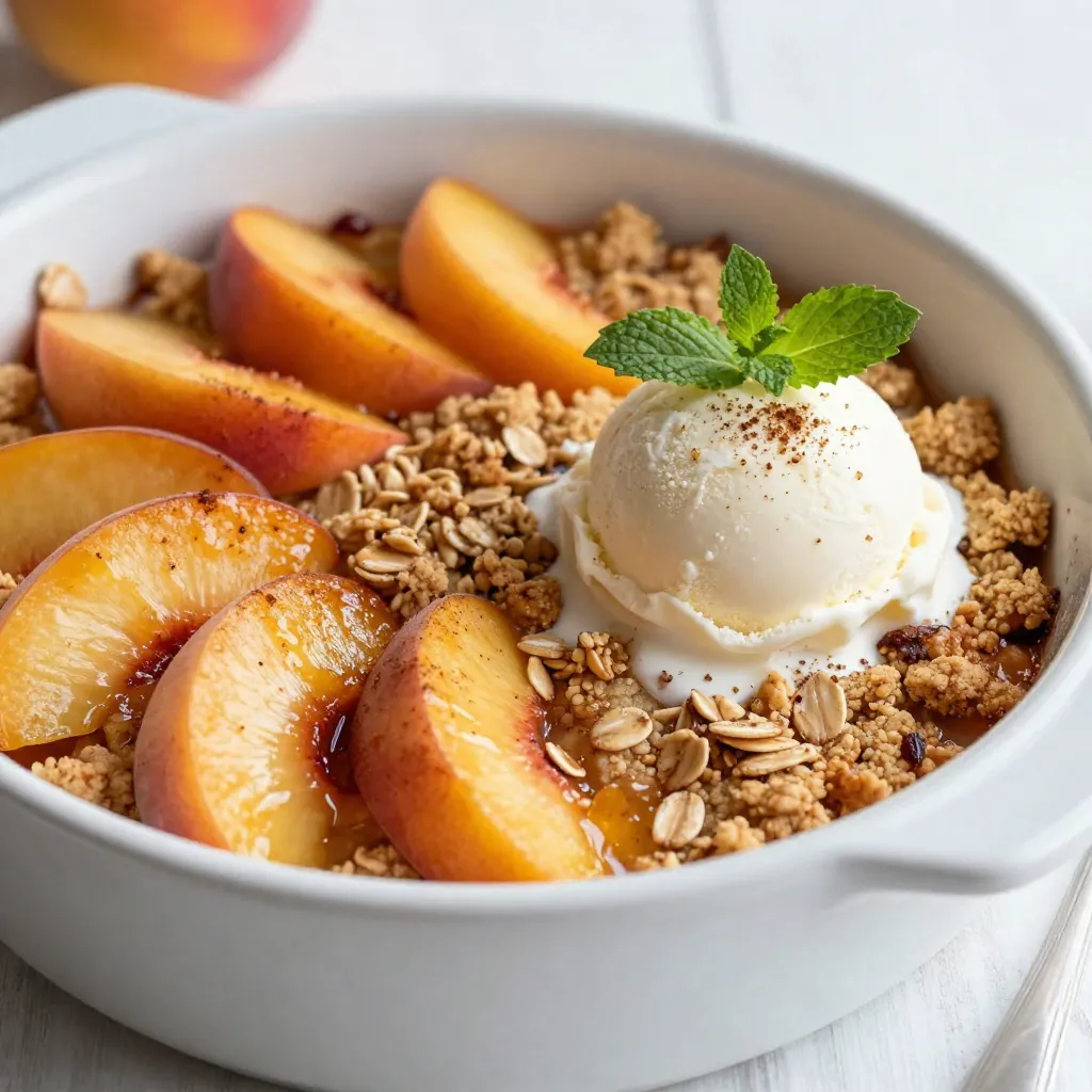 Fresh Peach Cobbler Crumble Simple and Tasty Treat