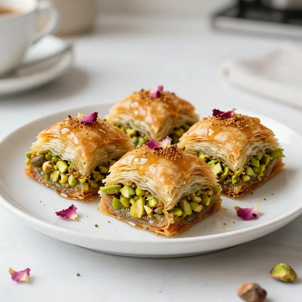 Pistachio Rose Baklava Rolls Deliciously Sweet Treat