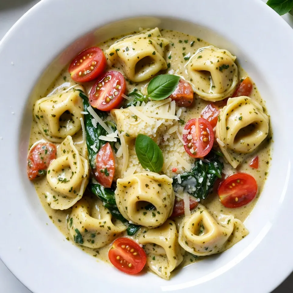 Creamy Pesto Tortellini Skillet Quick and Easy Dinner