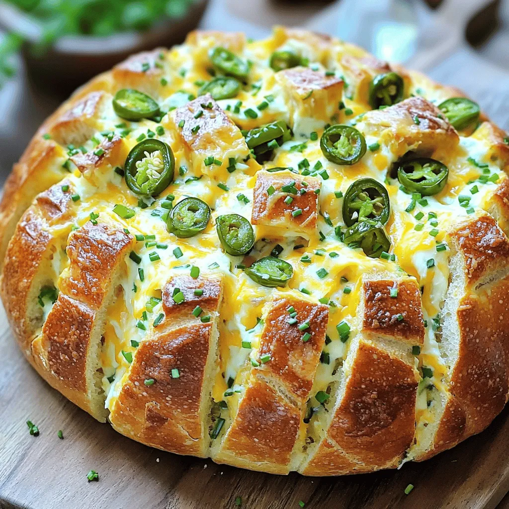 Cheesy Jalapeño Popper Pull Apart Bread Delight