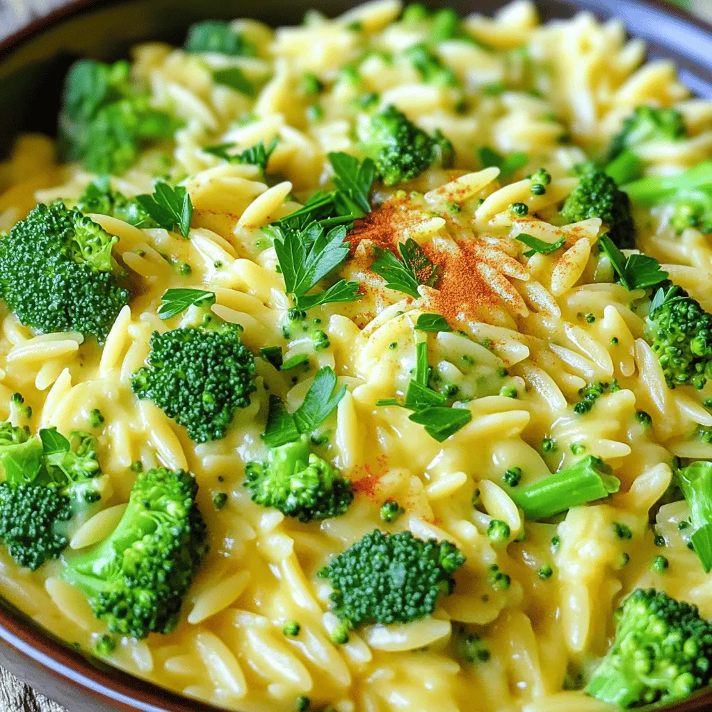 Creamy Broccoli Cheddar Orzo Simple and Delicious Meal