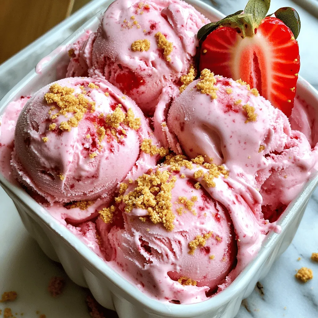 No-Churn Strawberry Cheesecake Ice Cream Delight