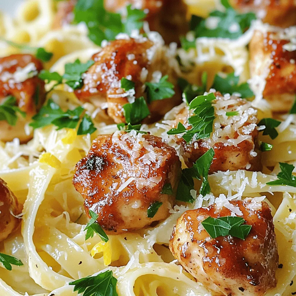 Garlic Butter Chicken Bites with Parmesan Pasta Delight