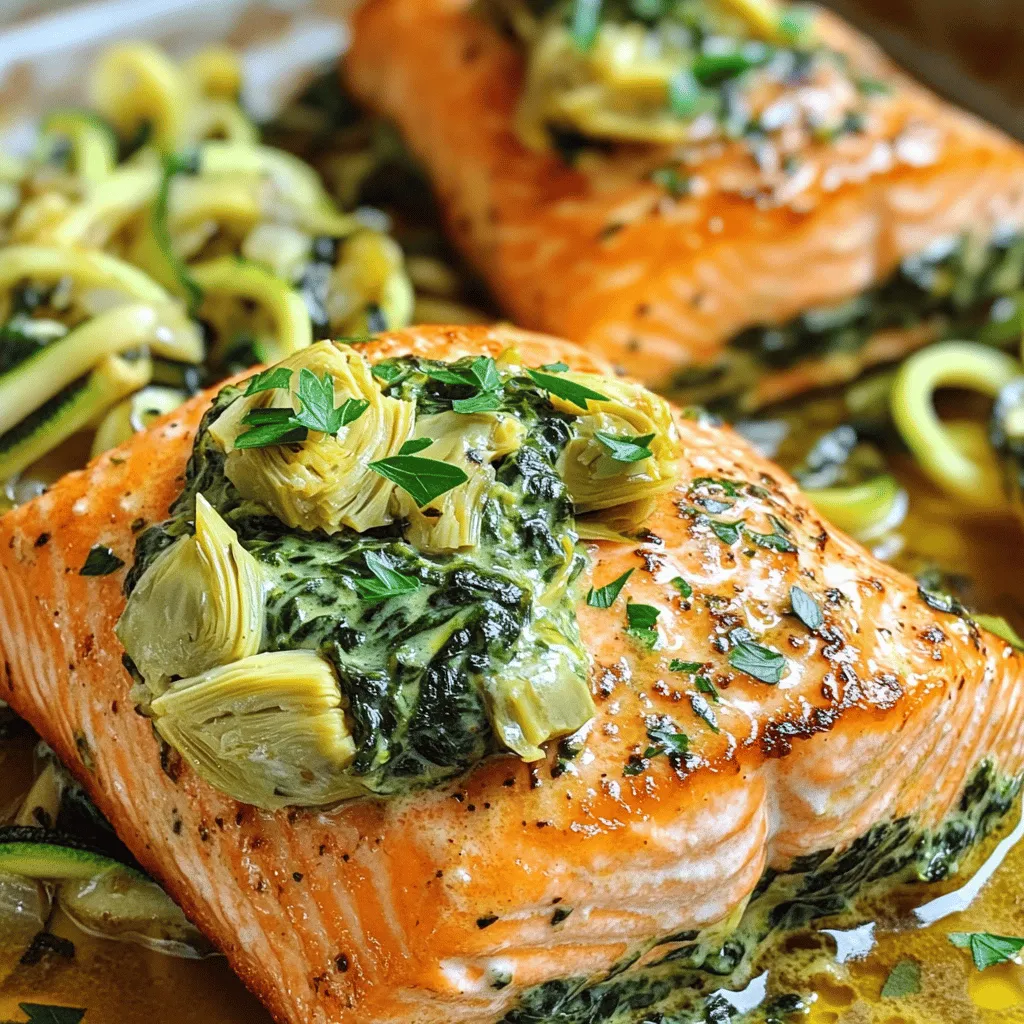 Creamy Spinach Artichoke Stuffed Salmon Delight