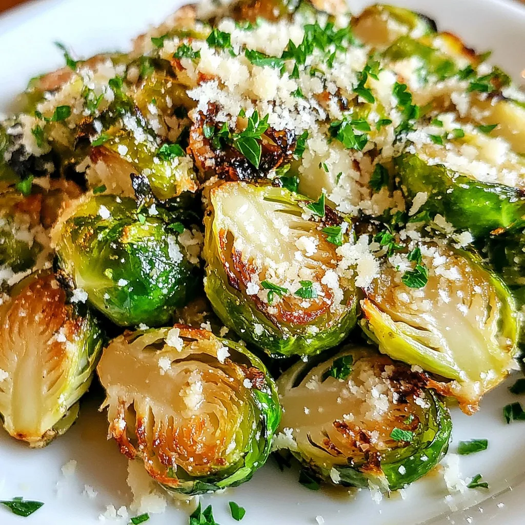 Garlic Parmesan Roasted Brussels Sprouts Delight