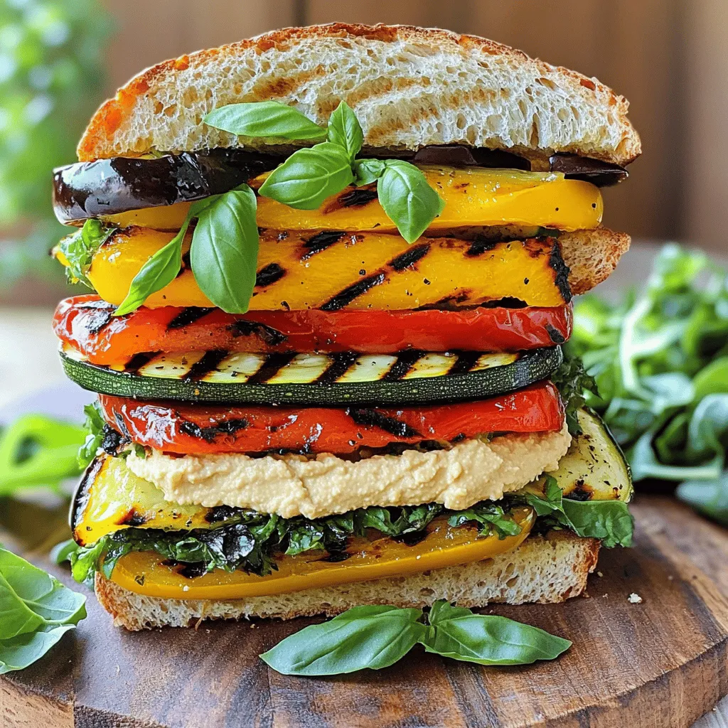 Grilled Vegetable Sandwich Fresh and Flavorful Delight