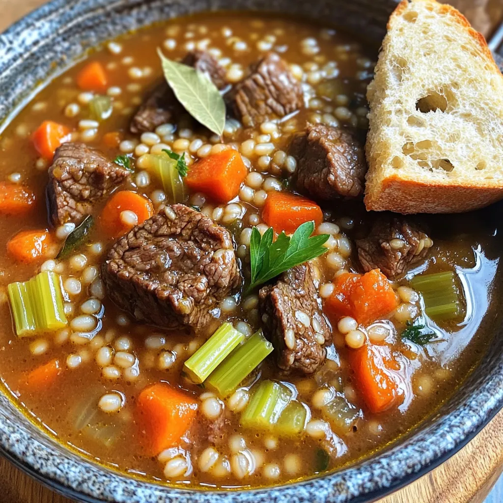 Rustic Beef Barley Stew Slow Cooker Comfort Food