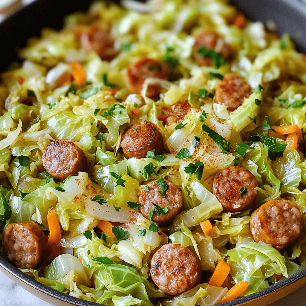 Healthy Cabbage Sausage Skillet Recipe for Dinner