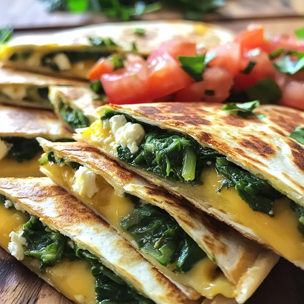 Spinach Feta Breakfast Quesadillas Quick and Easy Meal